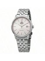 ORIENT Automatinis mechaninis vandeniui atsparus vyriškas laikrodis su kalendoriumi, baltu ciferblatu ir atviru galiniu dangteliu RA-AC0F02S10B
