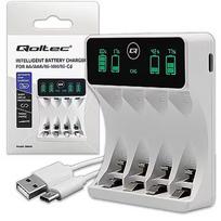 Qoltec Battery charger for NiMH type R03 AAA R6 AA LCD 50848
