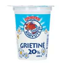 Grietinė ŽALOJI KARVUTĖ, 20% rieb., 400 g