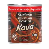 Saldintas sutirštintas pienas su kava ir cukrumi, 385 g