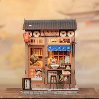 Morita-Ya medinė knygų niša su LED, surinkimo diorama, 240 detalių