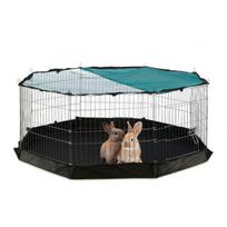 Lauko aptvaras su tinkleliu ir grindimis naminiams gyvūnams 60x150cm., juodos/sidabrinės/žalios spalvos