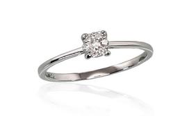 Auksinis žiedas su deimantais Diamond Sky "Solitaire VI", 16.5