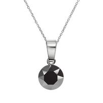 Sidabrinis kaklo papuošalas moterims DiamondSky „Classic (Jet Hematite)“ su Swarovski kristalais, Golden