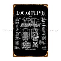 Railroad Railway Steam Locomotive Train Vintage Patent Print Metal Sign Club Printing Create Home Designing Tin Sign Poster 20x30cm