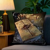 Maginis plėšikų žemėlapis Harny Potter Pagalvės užvalkalas Antialerginis pagalvės užvalkalas Nematomas užtrauktukas šilkinis Sofos pagalvės užvalkalas 12x12Inch