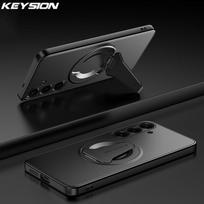 KEYSION Magnetic Phone Case for Samsung S25 Ultra 5G S25+ Metal Paint Upright Kickstand Shockproof Cover for Galaxy S25 Edge 5G for Galaxy S25 juoda