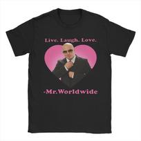 Vyriški Pitbull Koncertiniai 90-ųjų Mr Worldwide Marškinėliai 100% Medvilnės Drabužiai Kūrybingi Trumpomis Rankovėmis Apvaliu Kaklu Marškinėliai Spausdinti Marškinėliai S