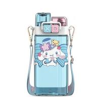 520ml Sanrio Hello Kitty Plastikinis Buteliukas Dvigubas Gėrimo Puodelis My Melody Moksleiviams Animacinis Vandens Buteliukas Kuromi Tritan Vandens Puodelis Vaikui 520ml