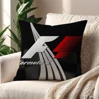 F-Formula 1 Car Logo F1 Fashion cushion cover Pillow Sofa Printing Decoration Room Home Office Coffee Shop Car Nordic Simplicity 22x22Inch