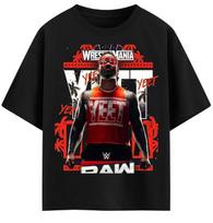 WWE Jey Uso juodi marškinėliai, Yeet Wrestlemania superžvaigždės stovėjimo poza XL