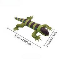 Cat Interactive Toy Bite Resistant Simulation Lizard Catnip Plush Chew Toy For Kitten Cats tamsiai žalia spalva