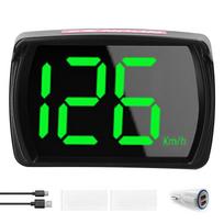 KKNOON automobilio priekinis ekranas KMH MPH GPS skaitmeninis spidometras su LED didelio šrifto ekranu automobilio įkrovimas Set 2 juoda
