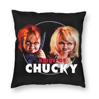 Chucky lėlė Vaikiški žaidimai TV serialas Siaubo pagalvės užvalkalas Dvišalis spausdinimas Mesti pagalvės užvalkalas sofai Pagalvės užvalkalas Namų dekoravimas 12x12Inch