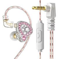 Q2Pro laidinės ausinės Ergonomiška 3,5 mm universali triukšmo mažinimo HiFi garso mobiliojo telefono ausinė rožinė