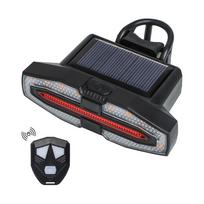 Solar LED Bicycle Turn Taillight with Turn Signals Cycling Warning Lamp Remote Control Portable Bike Taillight for Night Riding juoda