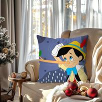 Classic Fairy Tale P-Pinocchio Animation Pillow Case Square Pillow Bedroom Sofa Leisure ComfortLiving Room Home Decoration 40X40 16x16Inch