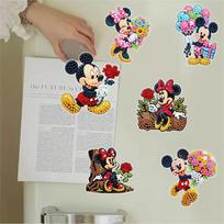 6pcs/Set Minnie Mickey Diamond Painting Magnets for Refrigerator Diamond Art Fridge Magnets for Adults Diamond Art Refrigerator Magnets Kits
