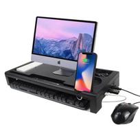 Daugiafunkcinis USB įkrovimo monitoriaus stovas ir laikymo lentyna staliniam kompiuteriui