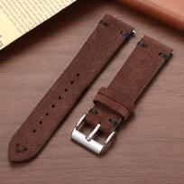 Genuine Suede Leather Watch Strap Vintage Brown Watch Band 18mm 20mm 22mm Quick Release Watchband for Omega Business Wristband 18mm
