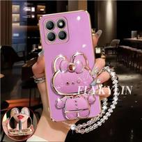 ForXiaomi Redmi Note 15 14 Pro Plus 14 Pro 4G 5G Rabbit Mirror Holder With Crystal Chain Electroplated Soft Shell Redmi Note 15ProPlus