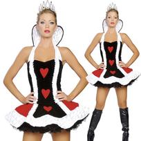 The Red Queen Cosplay Costume Sexy Red Queen of Hearts Halloween Party Fancy Dress S juoda