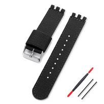 17mm 19mm 20mm Nailono Drobės Laikrodžio Dirželis Swatch Pakeičiamas Dirželis Kariniam Sportiniam Armijos Žaliam Apyrankė Vyrams Moterims Apyrankės 17mm juoda