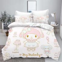 Sanrio Hello Kitty Melody Bedding Sets Comforter Cover Bed Cover Duvet Cover Pillow Case 2-3 Pieces Sets Bedroom Decor EU Single 135x200cm