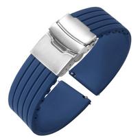 Aukščiausios kokybės guminis silikoninis laikrodžio dirželis Universalus vandeniui atsparus sportinis sulankstoma sagtimi 18/20/22/24 mm Seiko apyrankės priedams 18mm