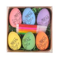 DIY Easter Egg Craft Kit Hand Painted Plastic Eggs Colorful DecorativeEggs for HomeDecor Party Supplies Art Painting Accessories 18-19cm