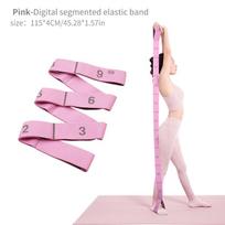 Elastinis jogos tempimo diržas su kilpomis, Tempimo diržas baletui, kojoms, kūnui, Tempimo juosta jogai, šokiui, pilatesui, gimnastikai pink