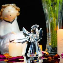 Rankų darbo kristalinis globėjas angelas statulėlė namų dekoras menas kolekcionuojami daiktai kristalo akmuo gryna