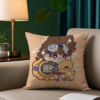 Cute D-Digimon Adventure Pillow Case Short Plush Print Cushion Cover Square Throw Pillow Covers Sofa Home Decor 12x12Inch