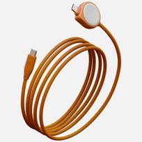 Energea Kabel Flow Duo Watch 2-in-1 USB-C to USB-C + Apple Watch charger, 480Mb/s, 60W, 1.5m, orange