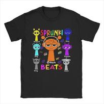Men Women Fashion Incredibox Sprunki Tee T Shirt 100% Cotton Funny Game T-shirts Clothing S juoda