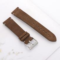 20mm 22mm Wristband Quick Release Soft Suede Watch Strap Brown Watch Bands Business Calfskin Bracelet Belt Women&Men Accessories 20mm&Silver Buckle