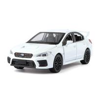 1 modeliavimas:30 Subaru WRX STI lenktyninio automobilio modelis Atitraukiamas garsas šviesa Aliuminio lydinio lietas Berniukui Vaikams žaislinė transporto priemonė Dovana Kolekcija balta