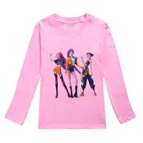 KPop Demon Hunters Kids T-Shirt Long Sleeve O-Neck Casual Fashion Cartoon Loose Top for Boys And Girls 110
