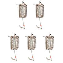 5Pcs Fishing Feeder Cage Stainless Steel Carp Lure Attracting Mesh Cage Fishing Bait Thrower Basket Fishing Accessories
