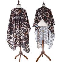 1pc Professional Hairdressing Cape Haircut Cloth Wrap Leopard Print Waterproof Gown Apron Coloring Cutting Gown Cloth Wrap Salon black