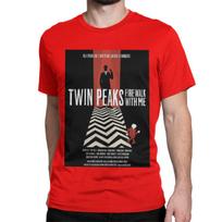 Poster David Lynch T-Shirts Men Women's Crewneck Pure Cotton T Shirts Twin Peaks TV Show Short Sleeve Tee Shirt Adult Clothing S