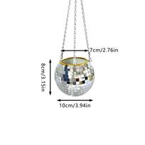 Disco ball hanging flower creative hanging basket, plant planting basin, garden decoration