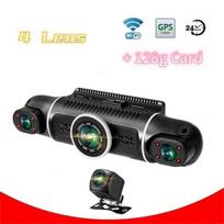 4 kanalų GPS automobilinis DVR vaizdo registratorius 24 val. parkavimo stebėjimas 4 objektyvai HD 1080P DVRS WiFi įrašymo įrenginys vaizdo kamera 3 Lens juoda