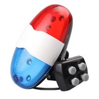 6 LED Police Car Light Bicycle Bell with 4 Tone Sounds Electronic Horn Siren for Kids Bike Scooter Cycling Lamp Accessories