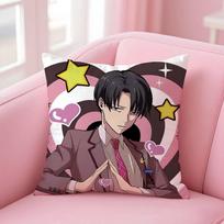 Anime A-Attack On Titan L-Levi AckermanS Pillow Case Comfort Sofa Bed Silky Elegant Invisible Zipper Custom Decorative Cushion C 16x16Inch
