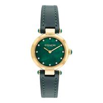 Coach Cary Gold Tone Green Leather Strap 26mm Watch – 14503951 žalia