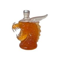 Dragon Head Whiskey Decanter with Silicone Stopper 320ml Glass Liquor Dispenser for Bourbon Tequila Novelty