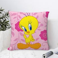 Animacinis T-Tweety B-Paukštis Pagalvės užvalkalas Sofos Dekoratyvinis Namų Dvipusis Spausdinimas Pliušinis Kvadratinis Mesti Pagalvės Užvalkalai Pagalvės Dekoratyvinis Dangtelis 12x12Inch