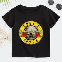 Rock Gun N Rose T-shirt Vasaros Vaikų Mada Muzika Trumpomis Rankovėmis Minkštas Viršus Patogūs Paauglių Drabužiai Berniukams Mergaitėms Punk Marškinėliai 110