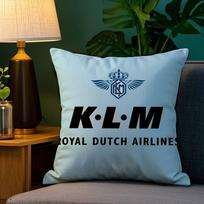 Nyderlandai K-Klm R-Karališkosios Nyderlandų oro linijos Pagalvės užvalkalas Pliušinis audinys Minkštas Dvipusis spausdinimas Sofos pagalvės užvalkalas Mėtymo pagalvės užvalkalai 12x12Inch